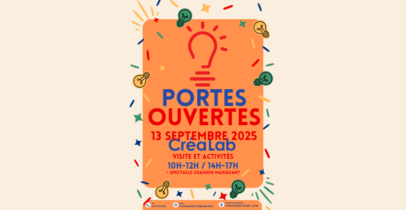 Portes ouvertes et spectacle, CréaLab, en famille, Laval