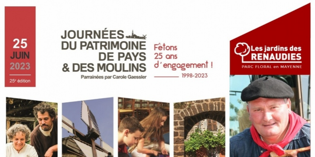 Journée du Patrimoine de Pays et des Moulins aux Jardins des Renaudies, Colombiers-du-Plessis