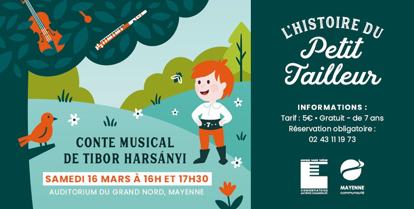 Conte musical "L’histoire du Petit Tailleur", en famille, Conservatoire de Mayenne Communauté, Mayenne