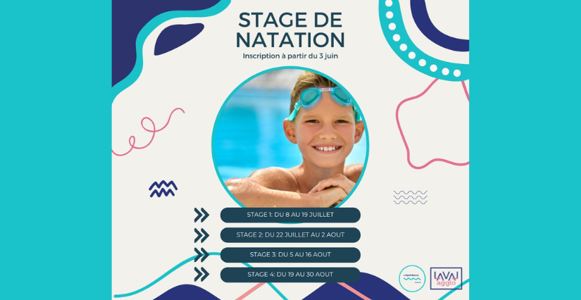 Vacances d'été : stages de natation, à partir de 6 ans, piscine L'Aquabulle, Laval