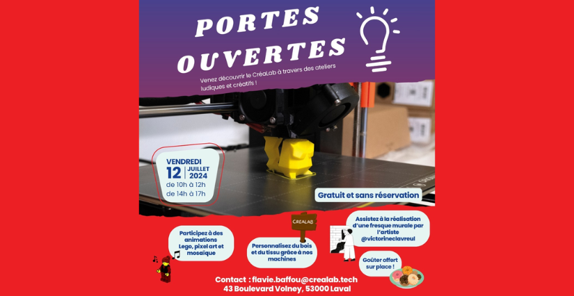 Portes ouvertes et animations au CréaLab, en famille, Laval