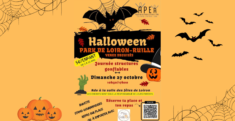 Halloween, journée structures gonflables, de 2 à 12 ans, Loiron-Ruillé