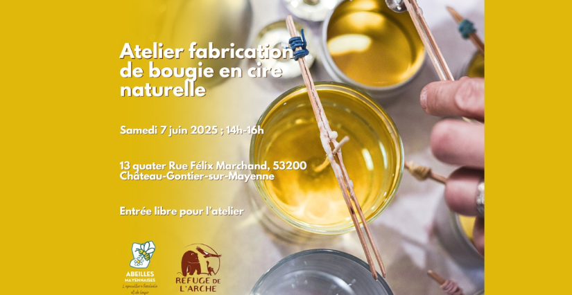Atelier Création de Bougies, 8 ans et +, Refuge de l’Arche, Château-Gontier