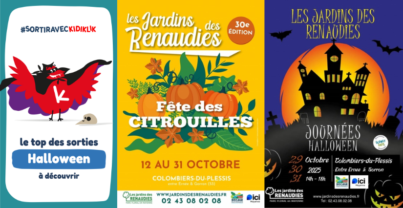 Fête des citrouilles et Halloween, en famille, Jardins des Renaudies, Colombiers-du-Plessis