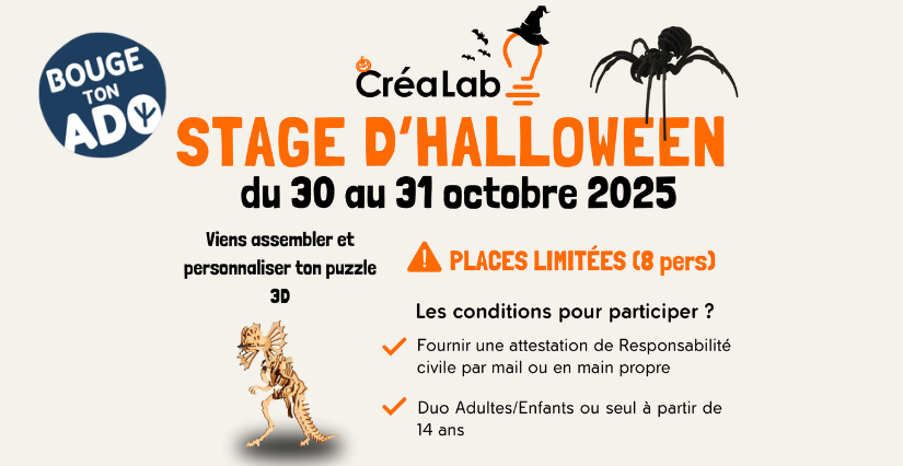 Stage d’Halloween au CréaLab, 14 ans et +, Laval