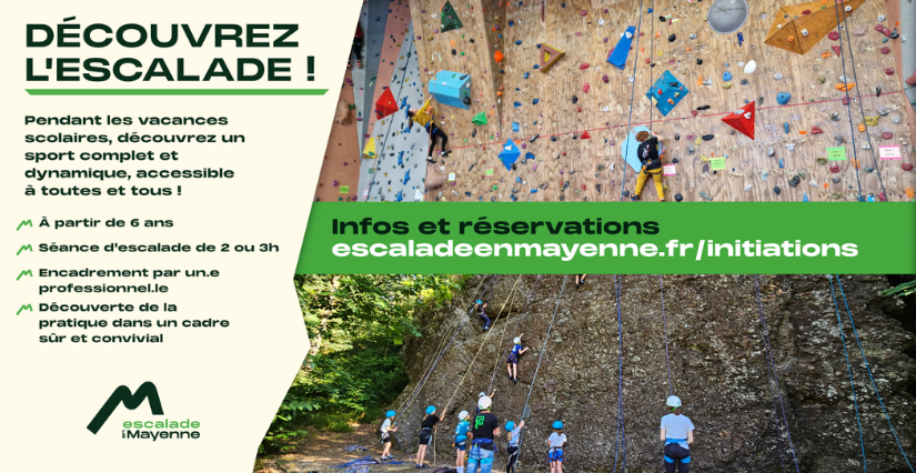 Initiation à l'escalade en extérieur, à partir de 6 ans, Escalade en Mayenne, Saulges