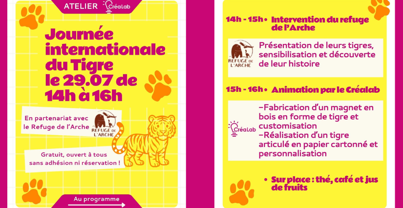 Journée internationale du tigre, à partir de 3 ans, le CréaLab, Laval