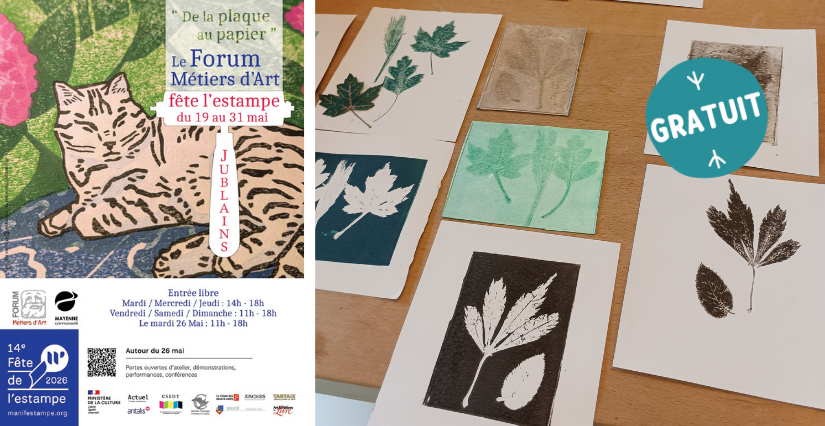 Atelier gravure Tetra Pak, à partir de 7 ans, Forum des Métiers d'Art de Jublains