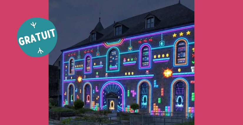 Spectacle son et lumière "Mapping architectural", en famille, château de Mayenne